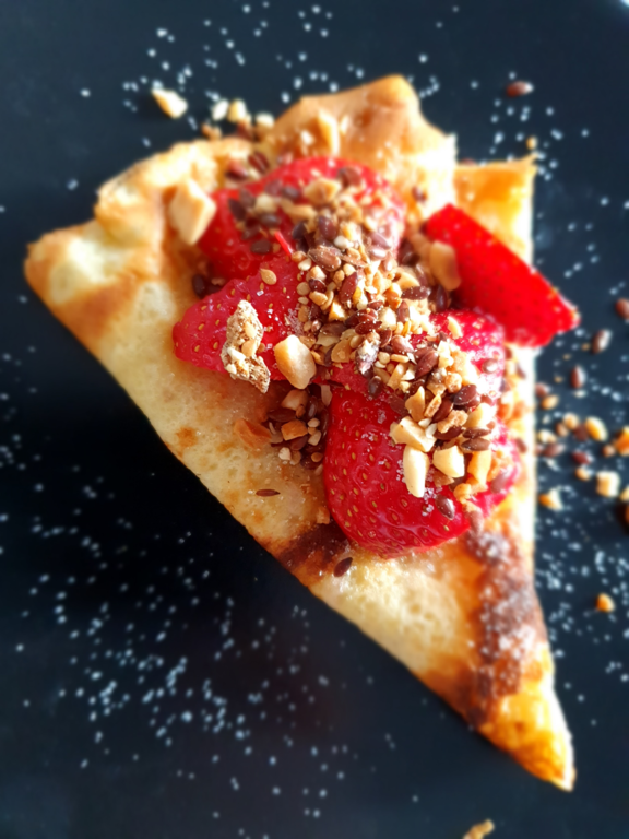 Dukkah sucré crêpe, fraises