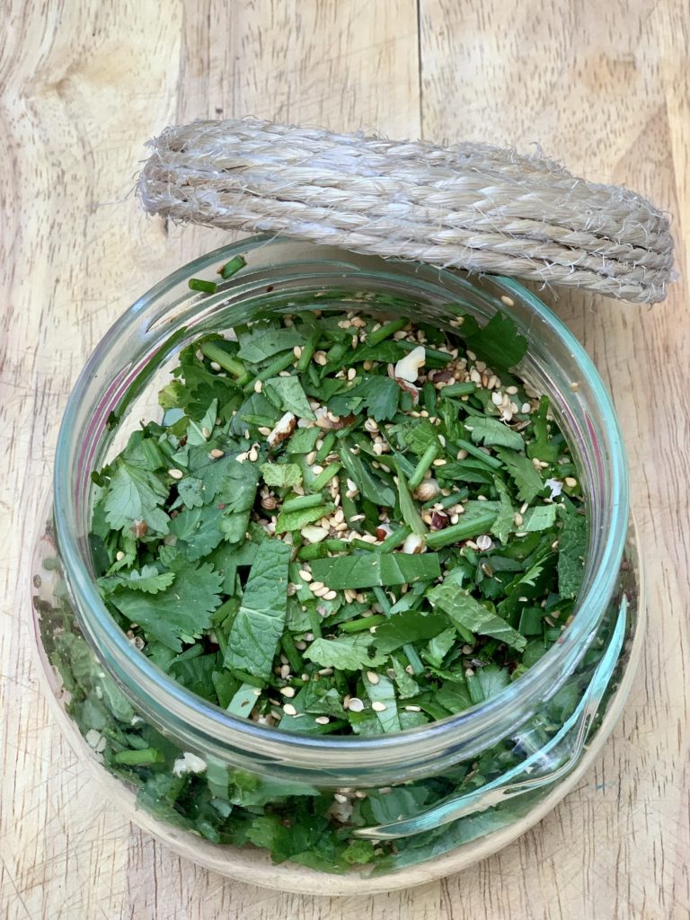 Dukkah’ ddict et herbes fraiches